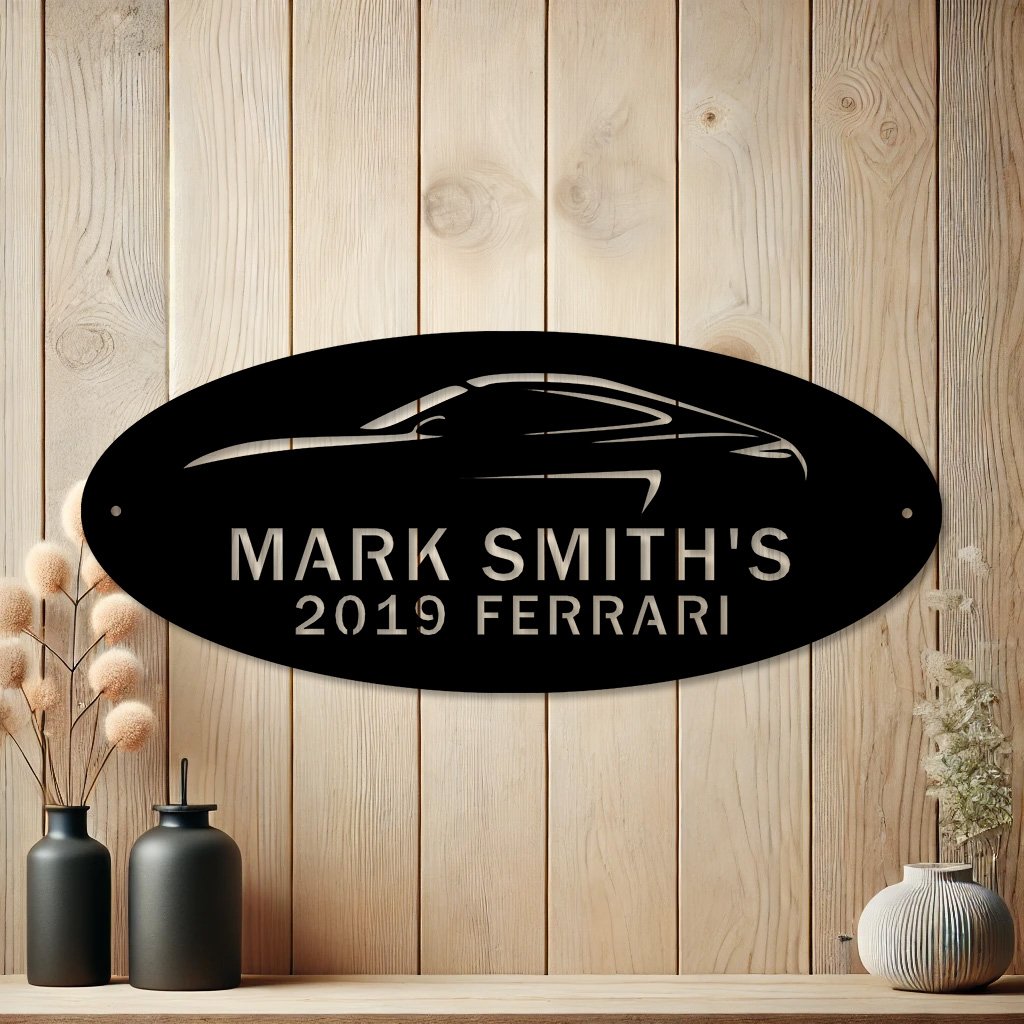 Personalized Ferrari GTS Metal Sign | Automotive Lover Gift