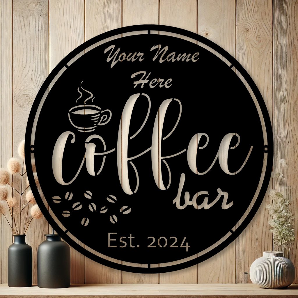 Personalized Coffee Bar sign | Business Wall Decor