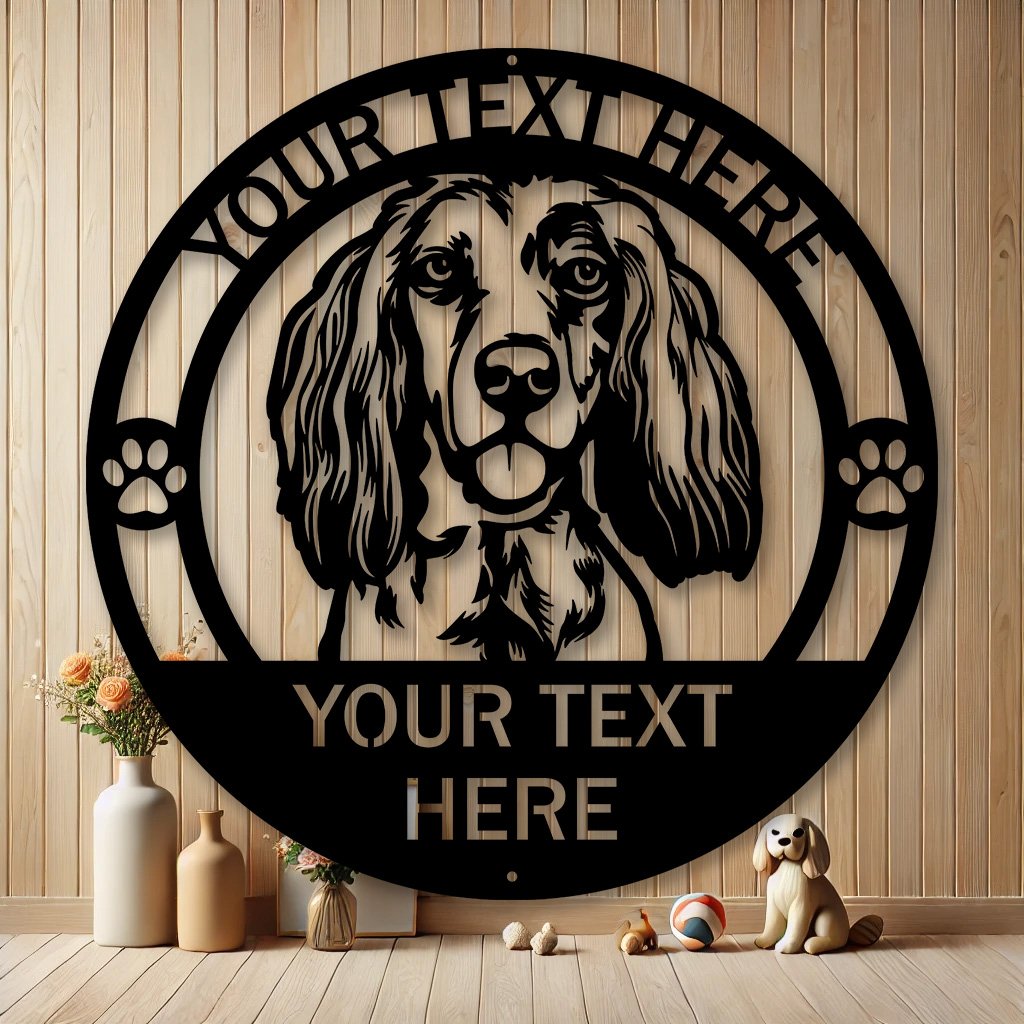 Personalized English Setter Dog Metal Sign | Custom Dog Breed Gifts