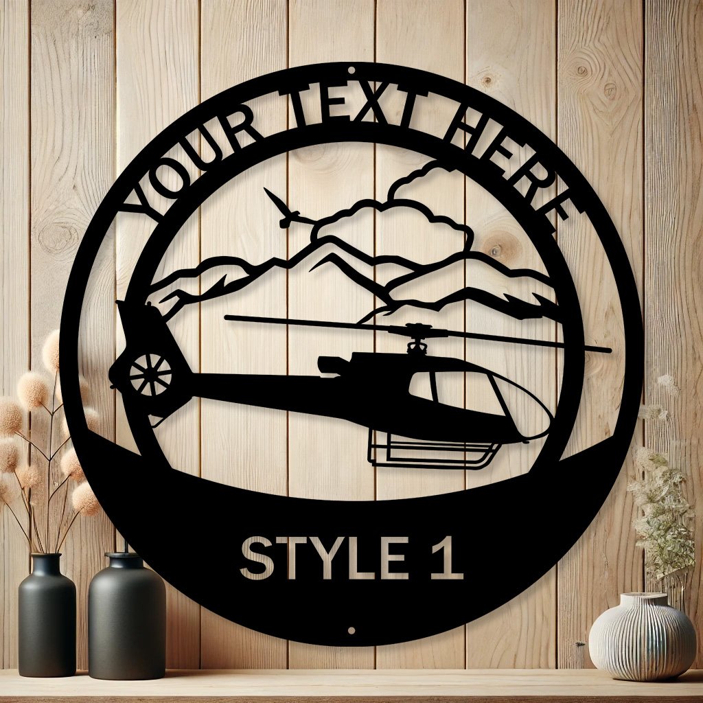 Personalized Eurocopter EC130 Metal Sign | Custom Aviation Decor