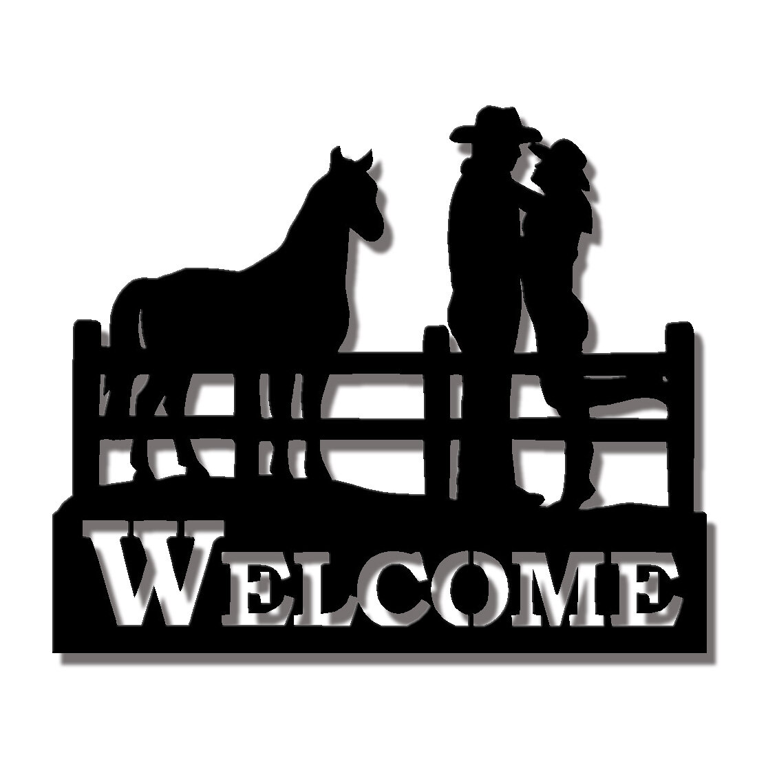 Cowboy Ranch Lovers Welcome Sign