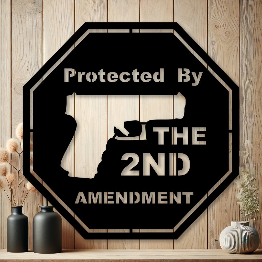 Protected By The 2nd Amendment Sign | Security Home Decor