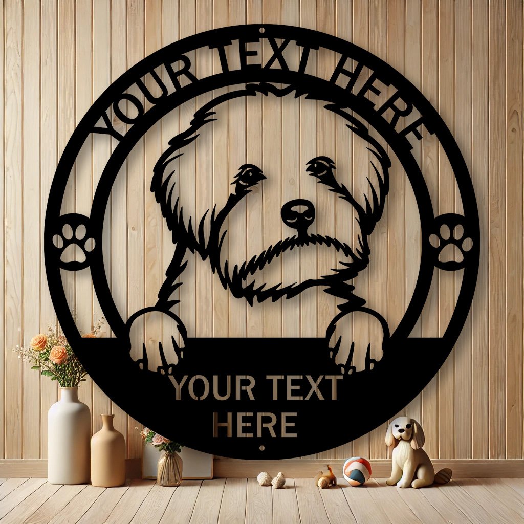 Personalized Maltipoo Dog Metal Sign | Custom Dog Breed Gifts