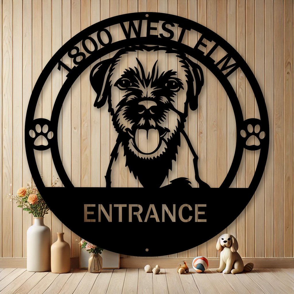 Personalized Border Terrier Metal Sign | Custom Dog Breed Gifts