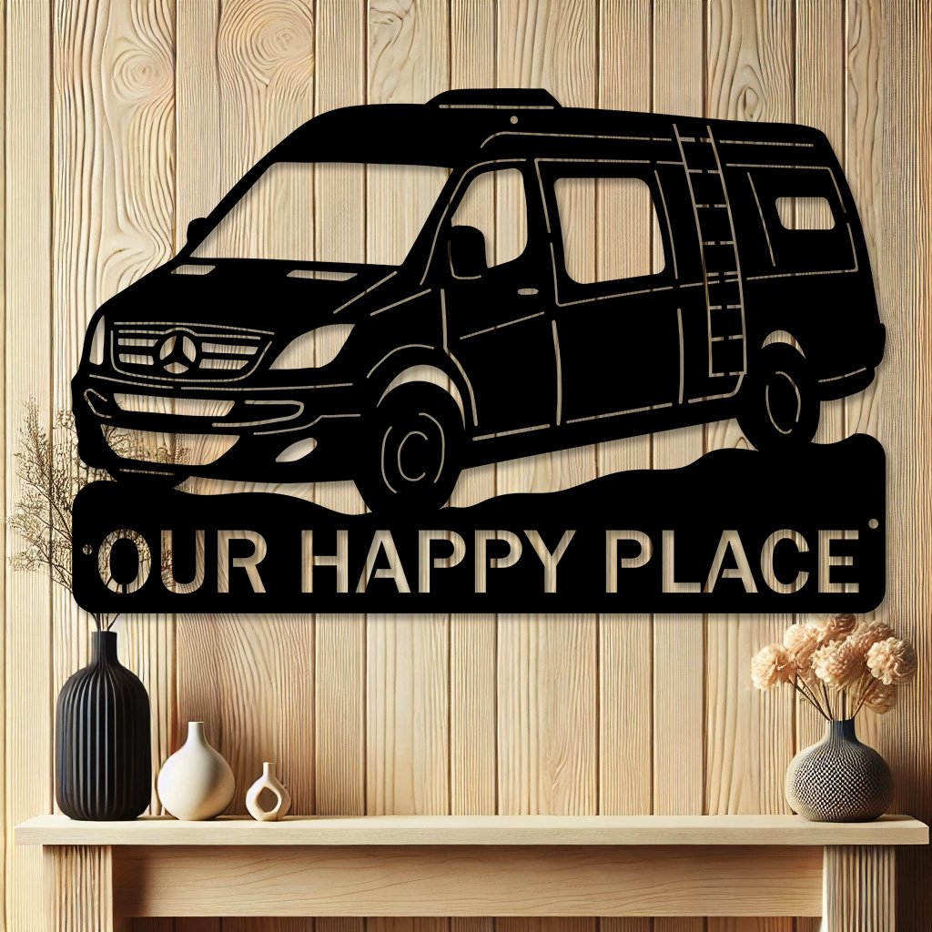 Personalized Mercedes Sprinter RV Metal Sign | Custom Overlanding Decor