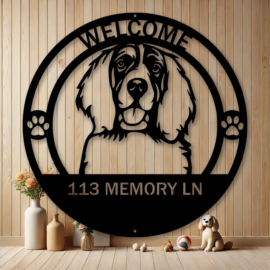 Personalized English Springer Spaniel Metal Sign | Custom Dog Breed Gifts