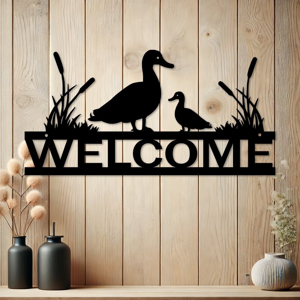 Personalized Duck Entry Metal Sign | Custom Farmhouse Decor