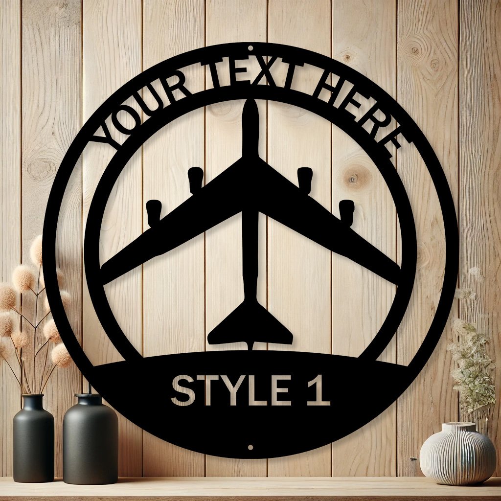 Personalized Boeing B52 Bomber Metal Sign | Custom Aviation Decor