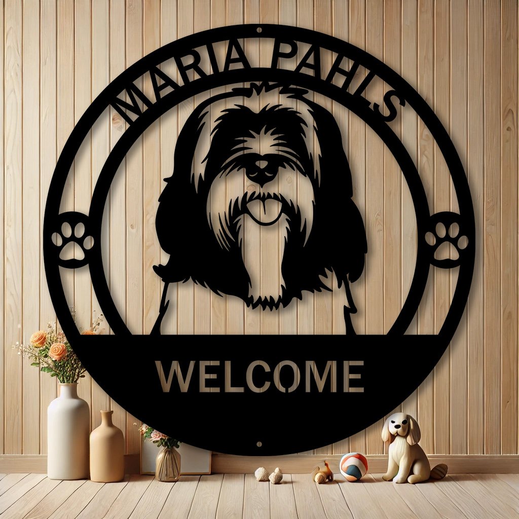 Personalized Tibetan Terrier Metal Sign | Custom Dog Breed Gifts