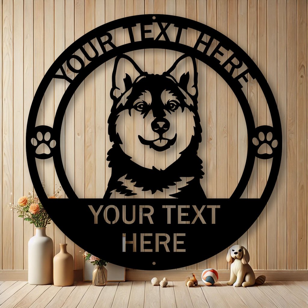 Personalized Pomsky Dog Metal Sign | Custom Dog Breed Gifts