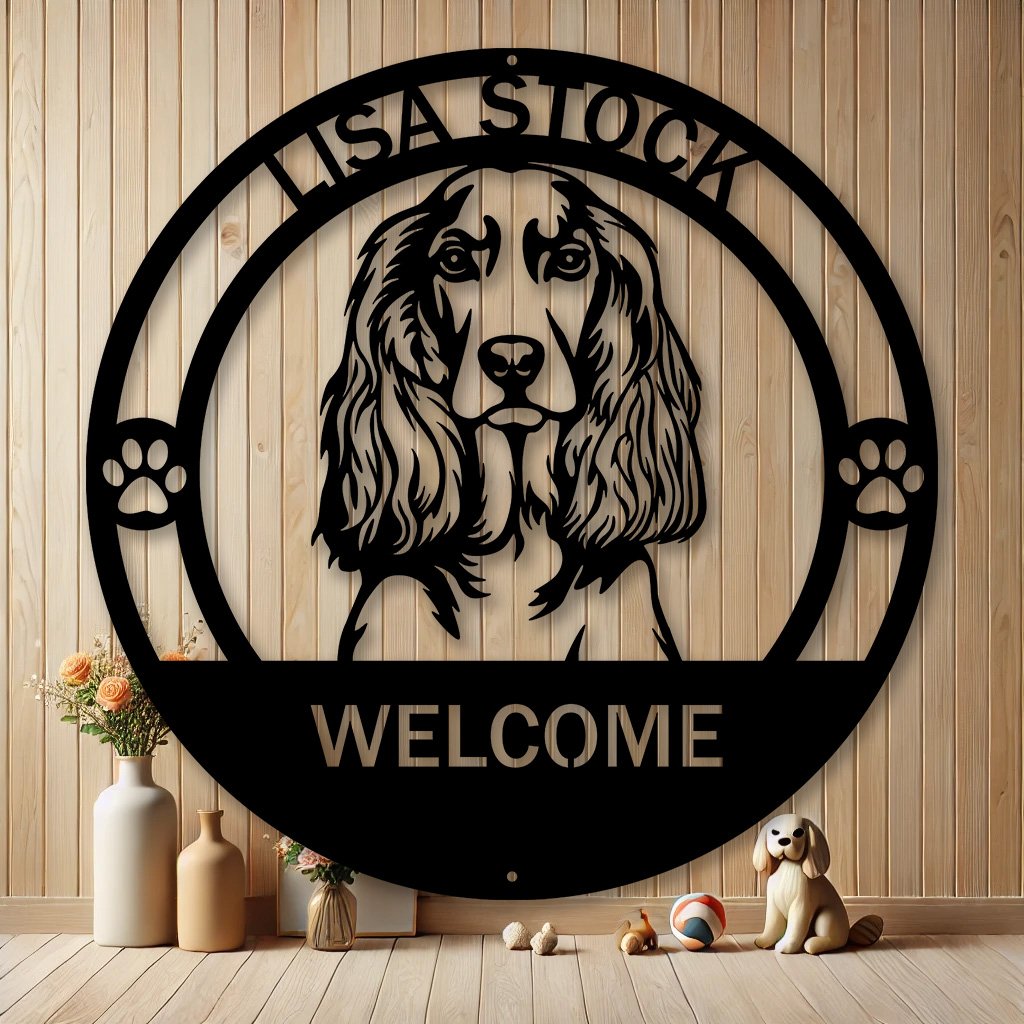 Personalized English Cocker Spaniel Metal Sign | Custom Dog Breed Gifts
