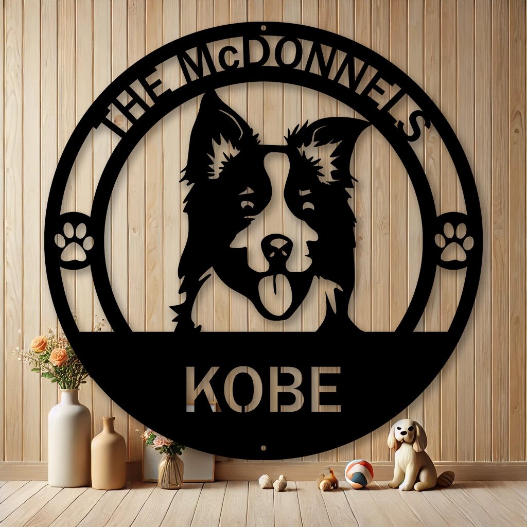 Personalized Border Collie Metal Sign | Custom Dog Breed Gifts
