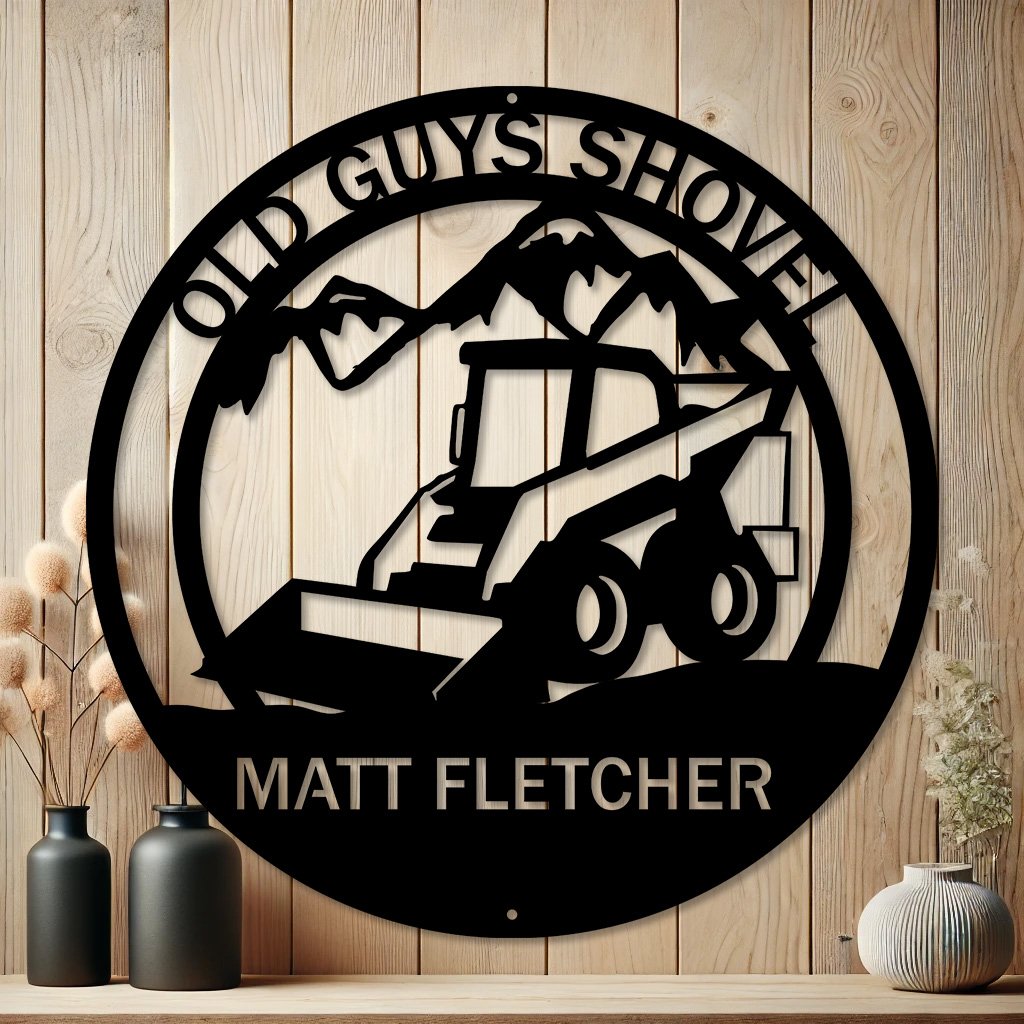 Personalized Skid-Steer Tractor Metal Sign | Unique Farm Decor