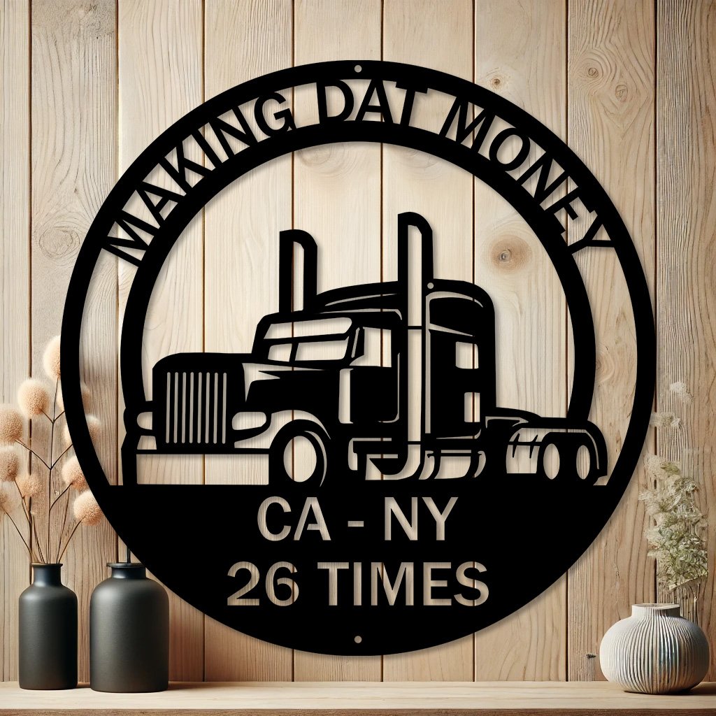 Unique Truck Driver Metal Sign | Custom Man Cave or Garage Decor