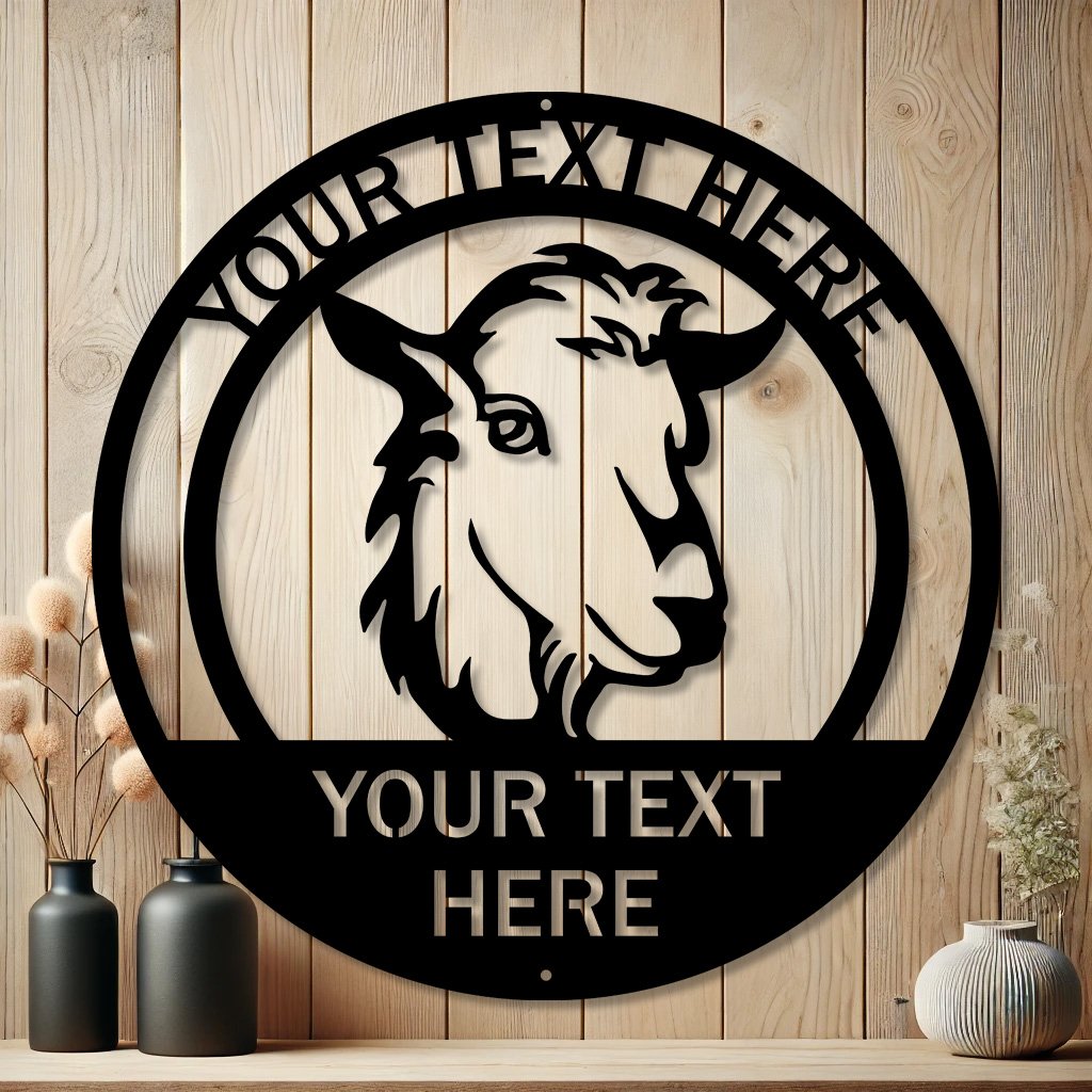 Personalized Goat Metal Sign | Custom Farmhouse Decor
