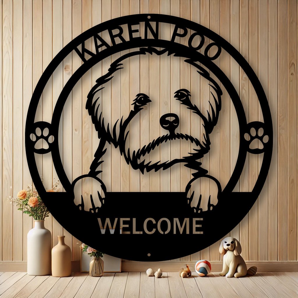 Personalized Maltipoo Dog Metal Sign | Custom Dog Breed Gifts