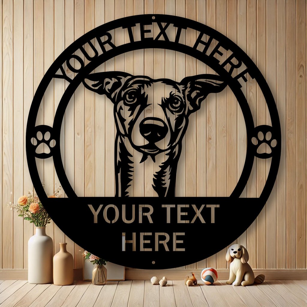 Personalized Whippet Dog Metal Sign | Custom Dog Breed Gifts