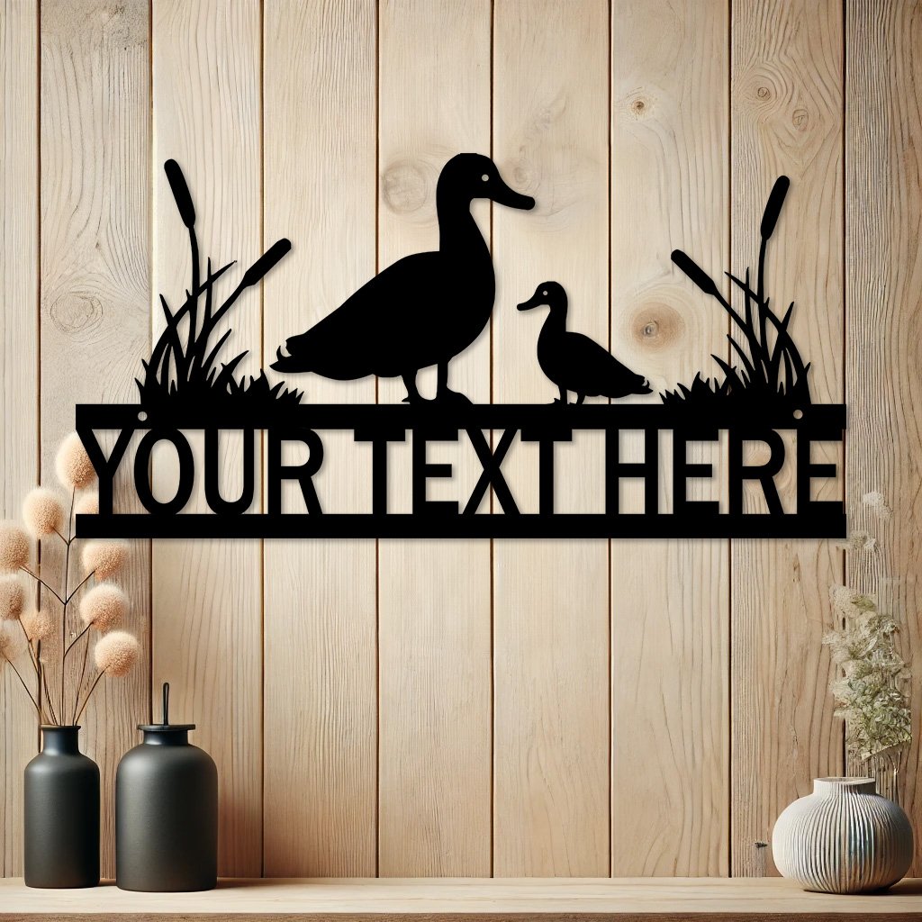 Personalized Duck Entry Metal Sign | Custom Farmhouse Decor