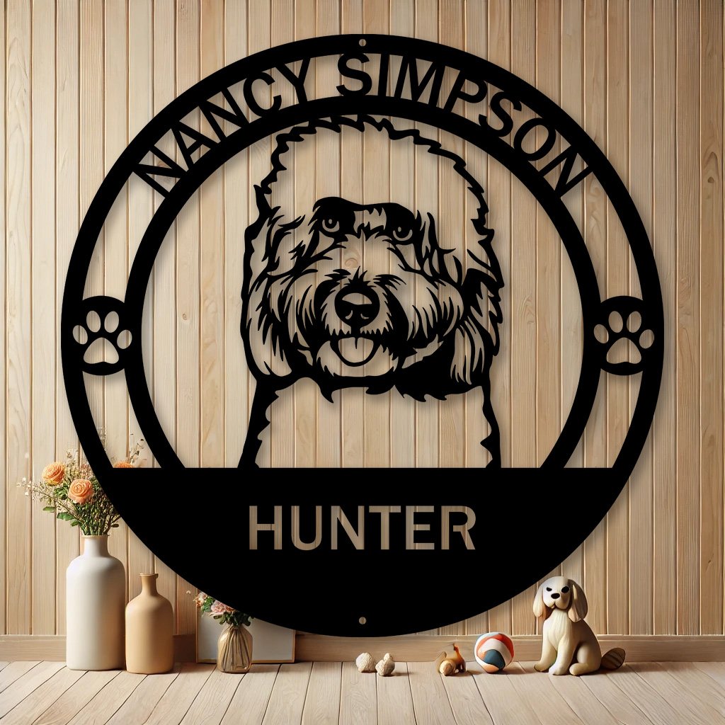 Personalized Goldendoodle Metal Sign | Custom Dog Breed Gifts