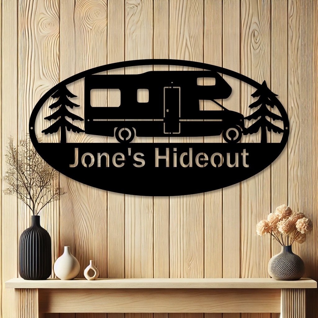 Personalized Class C Over-Cab Sleeper RV Motorhome Metal Sign | Custom Camper Vans