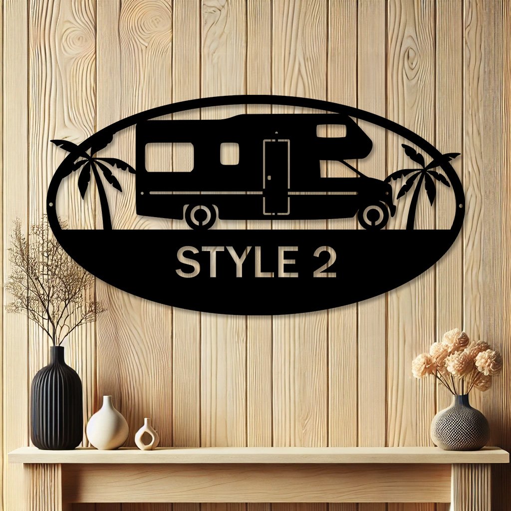 Personalized Class C Over-Cab Sleeper RV Motorhome Metal Sign | Custom Camper Vans