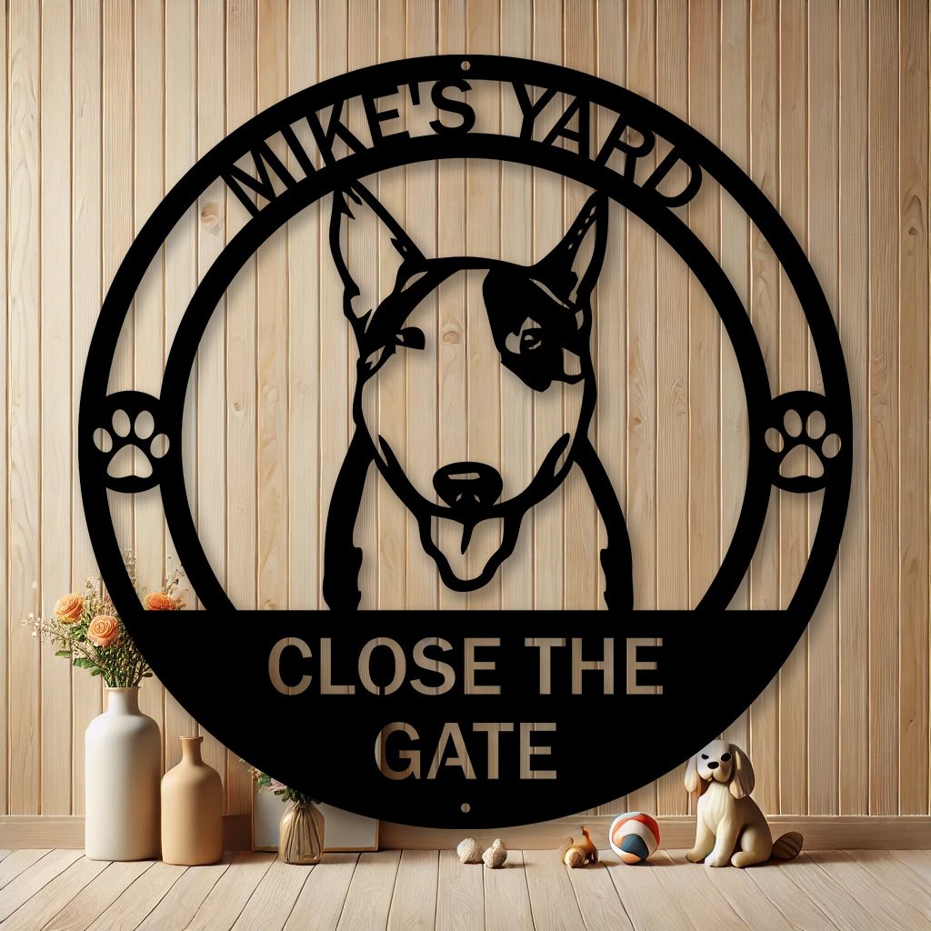 Personalized Bull Terrier Metal Sign | Custom Dog Breed Gifts