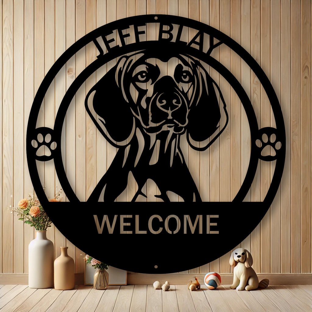Personalized Vizsla Dog Metal Sign | Custom Dog Breed Gifts