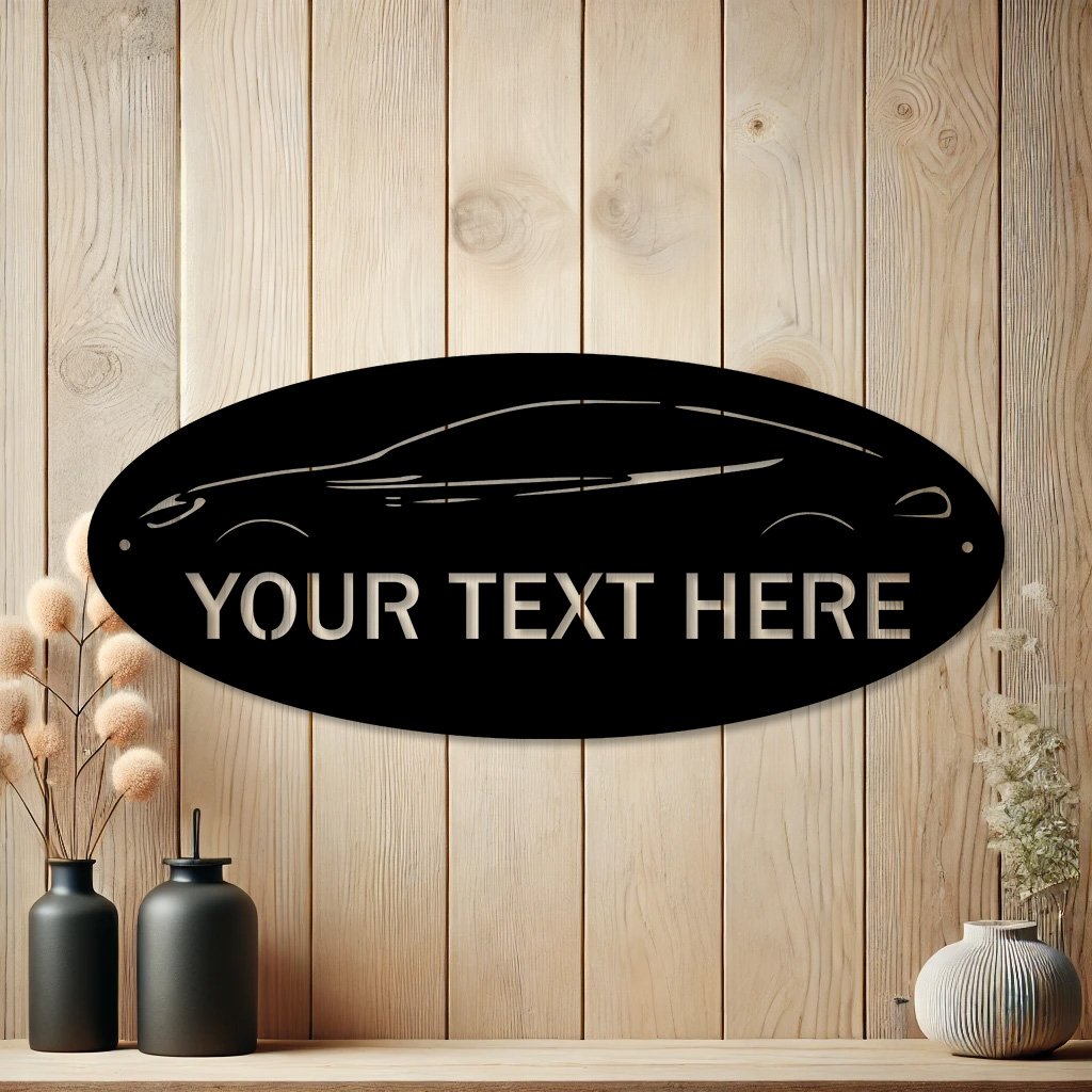 Unique Tesla Model S Metal Art Sign | Personalized Wall Art for Car Enthusiasts