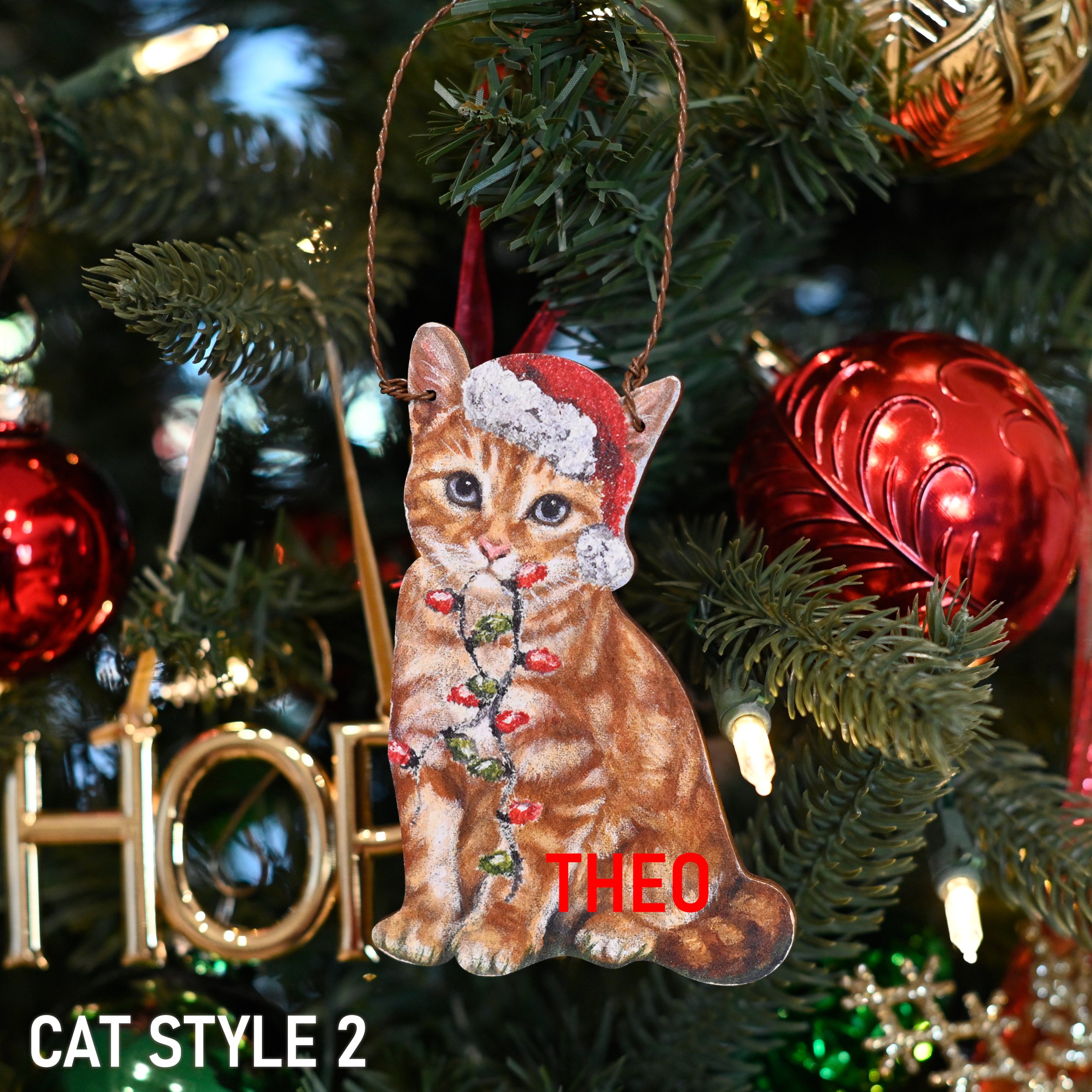 Custom Cat Christmas Ornament | Personalized Gift for Cat Lovers