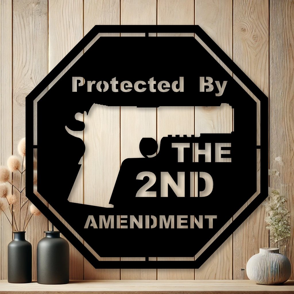 Protected By The 2nd Amendment Sign | Security Home Decor