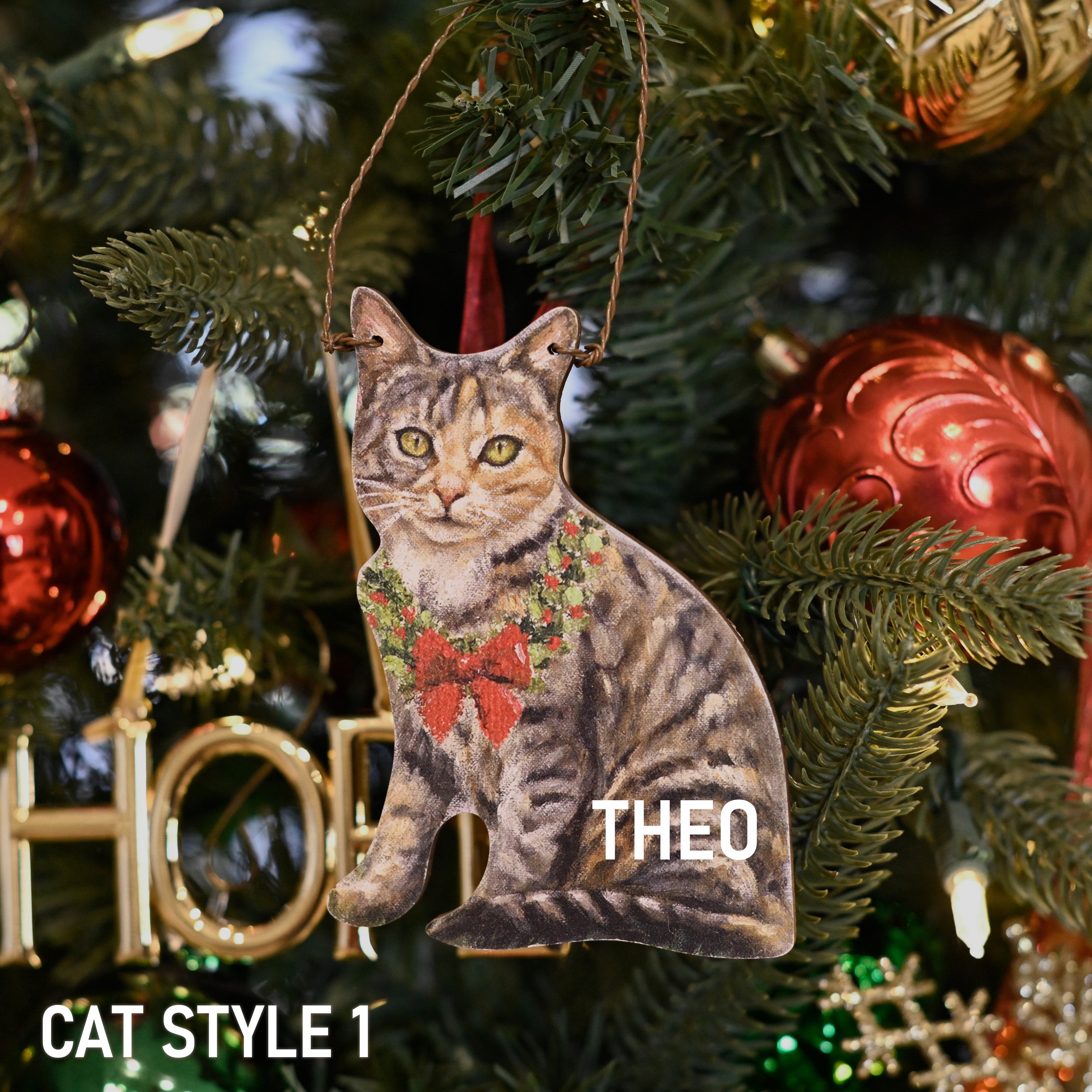 Custom Cat Christmas Ornament | Personalized Gift for Cat Lovers