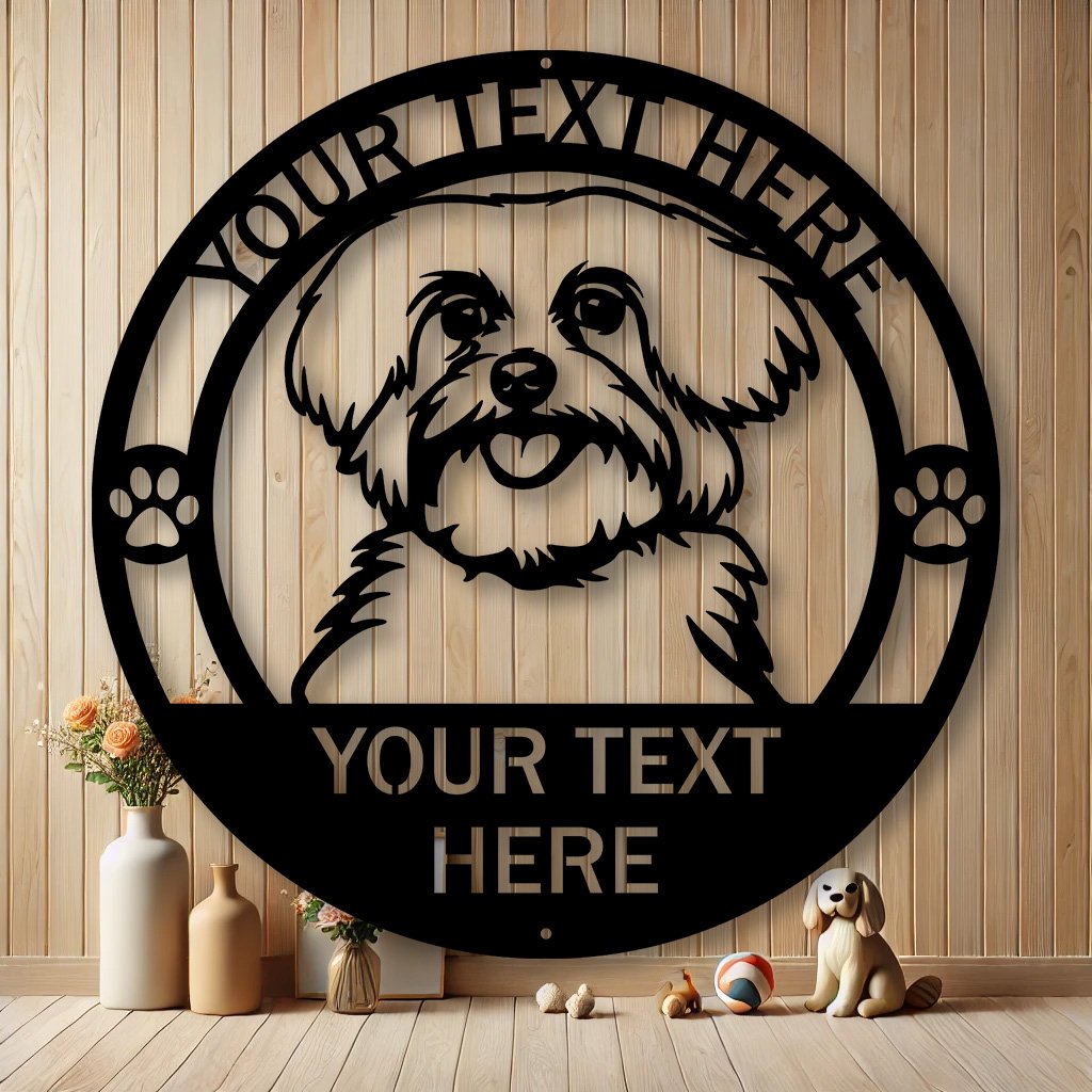 Personalized Maltese Dog Metal Sign | Custom Dog Breed Gifts