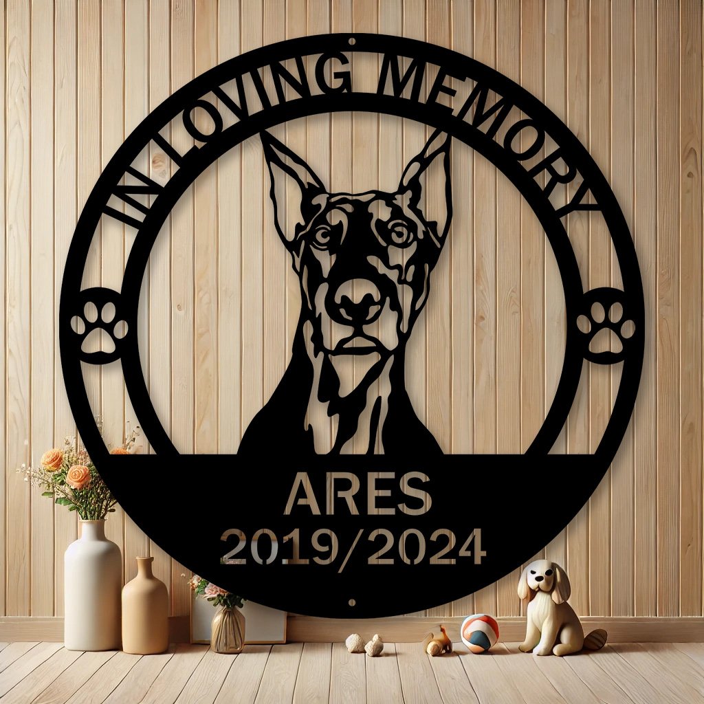 Personalized Doberman Metal Sign | Custom Dog Breed Gifts