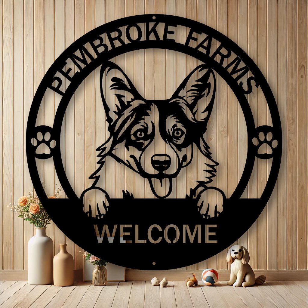 Personalized Pembroke Welsh Corgis Metal Sign | Custom Dog Breed Gifts