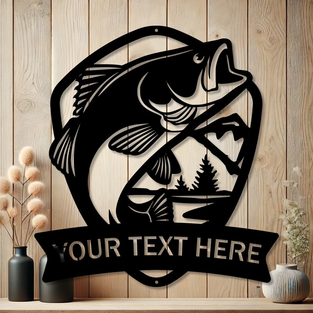 Personalized Fish Metal Sign | Personalize Your Fishing Space