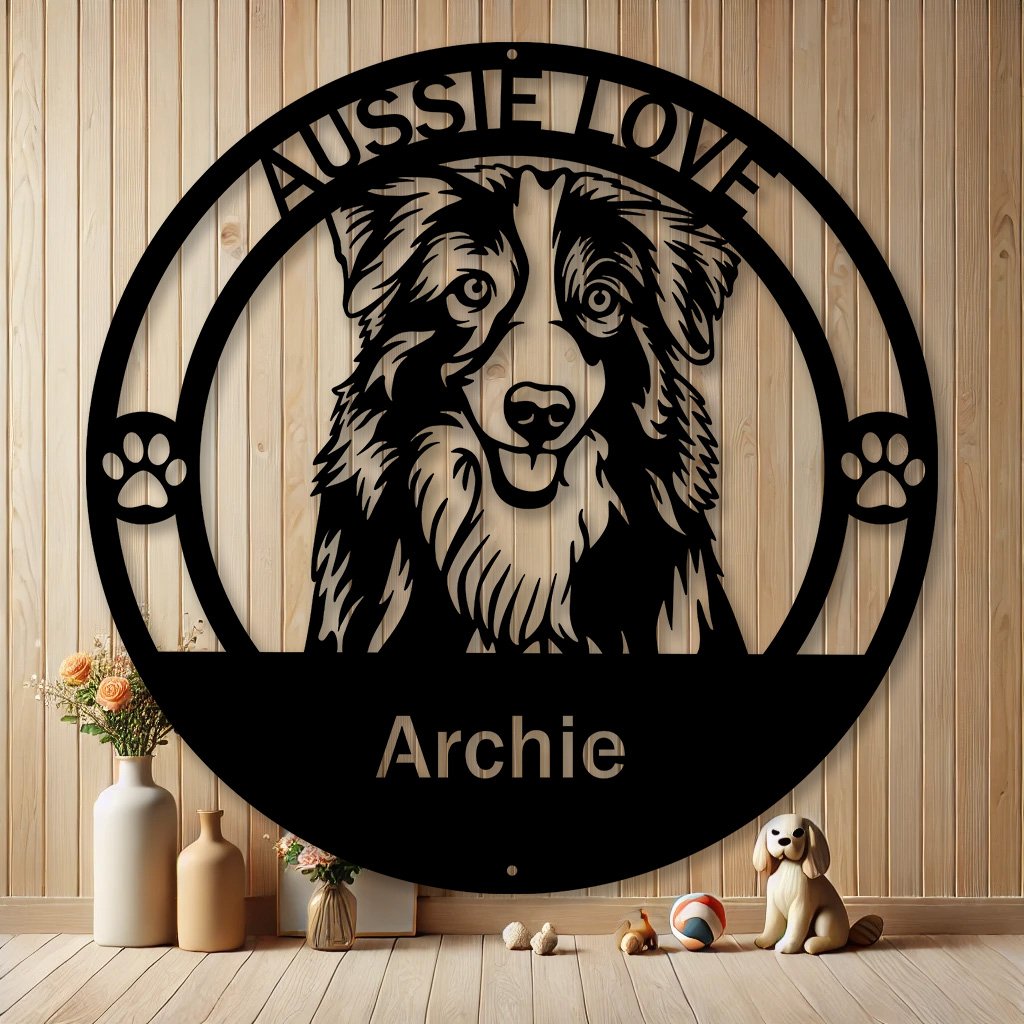 Personalized Australian Shepherd Metal Sign | Custom Dog Breed Gifts