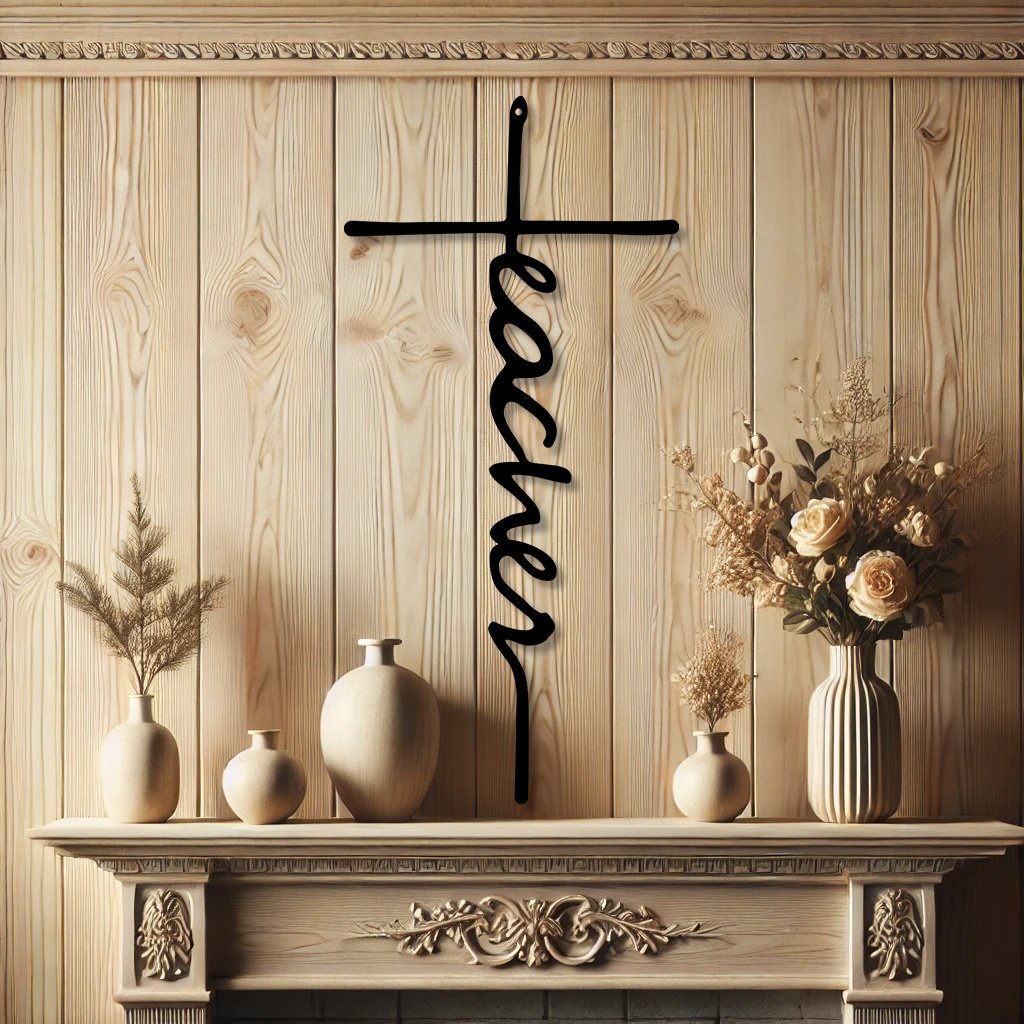 Teacher Appreciation Gift: Handcrafted Religious Cross Art