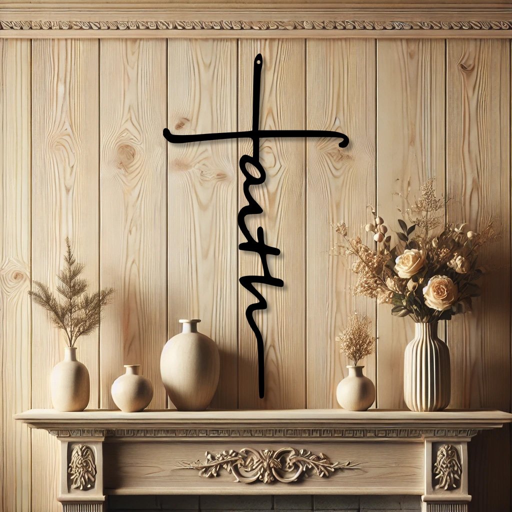 Faith Religious Cross Sign | Christian Art Decor