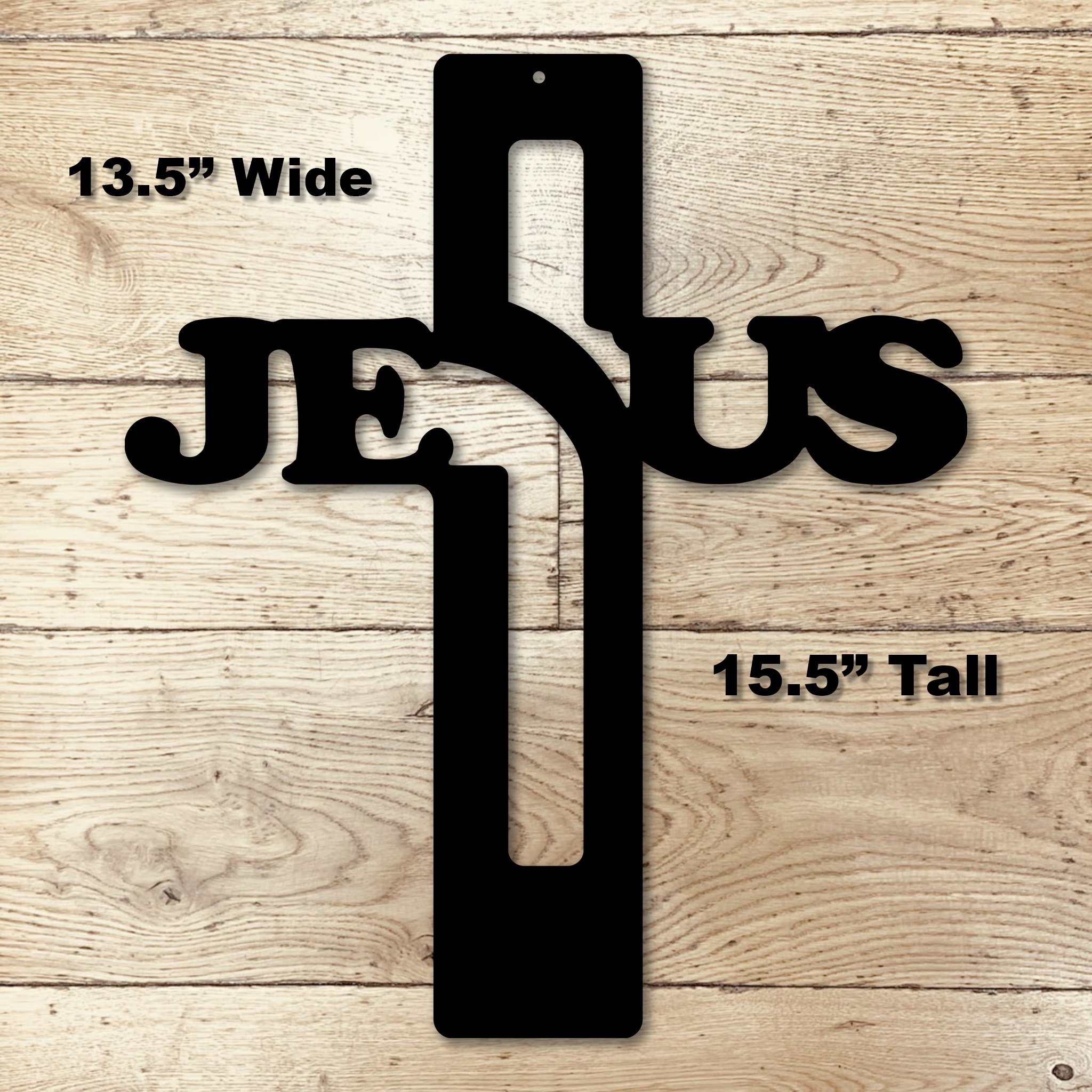 Religious Jesus Wall Cross Metal Sign | Christian Home Decor