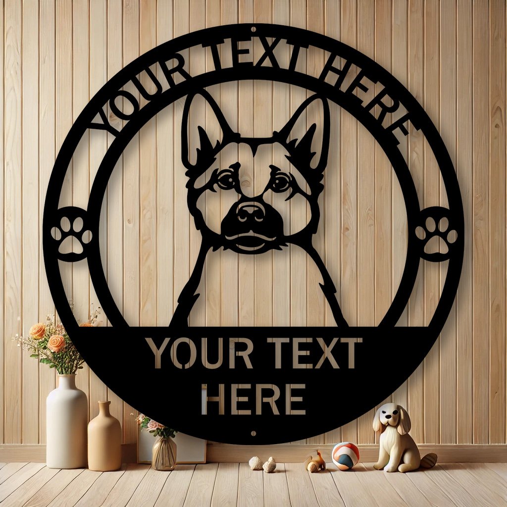 Personalized Norwegian Buhund Dog Metal Sign | Custom Dog Breed Gifts