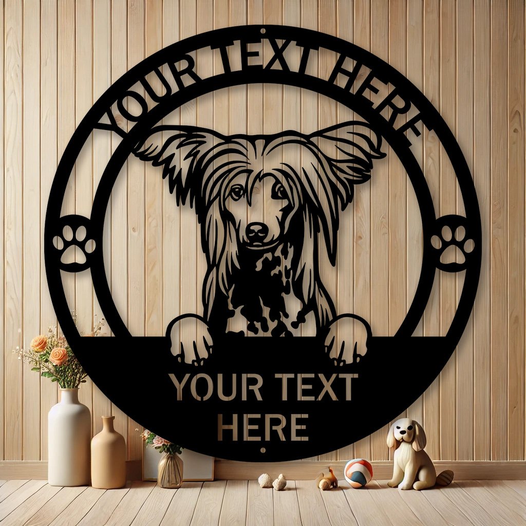 Personalized Chinese Crested Dog Metal Sign | Custom Dog Breed Gifts