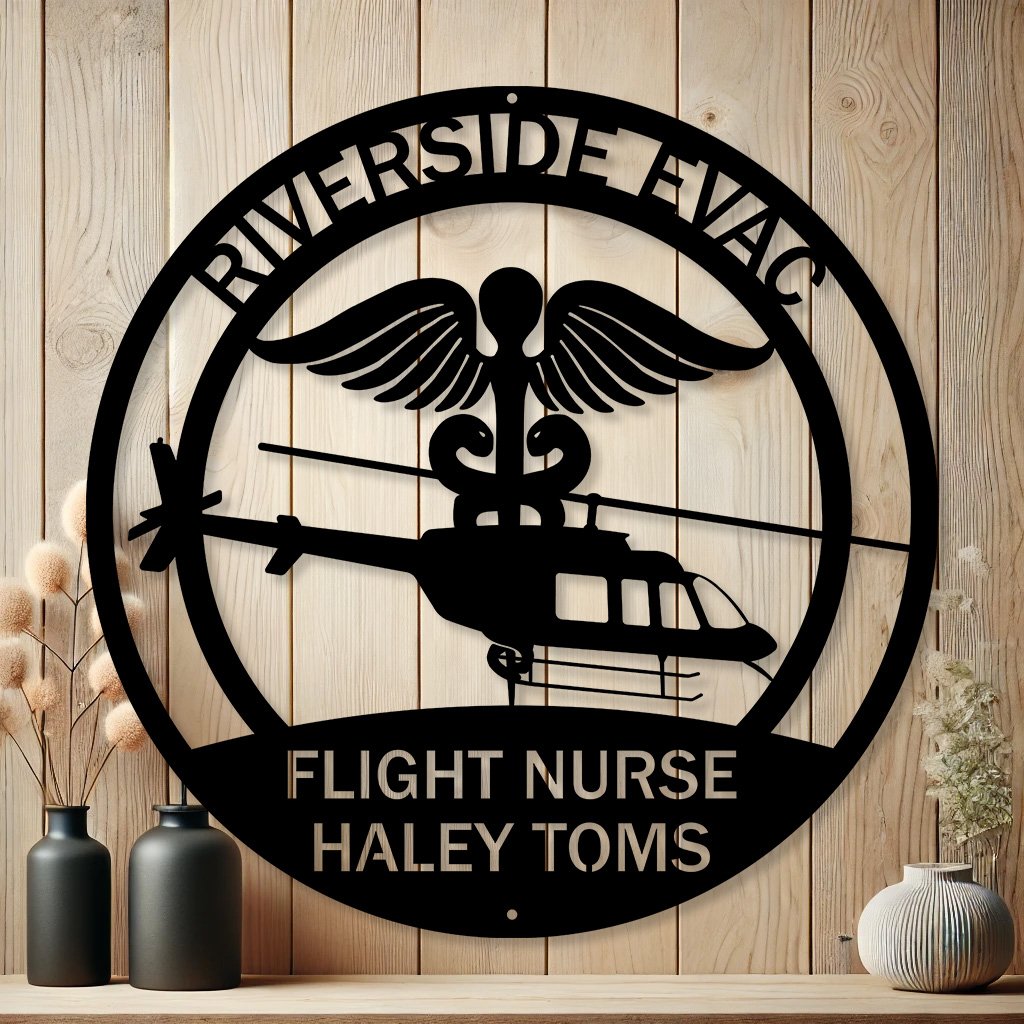 Personalized Air Ambulance Metal Sign | EMS Flight Crew Decor
