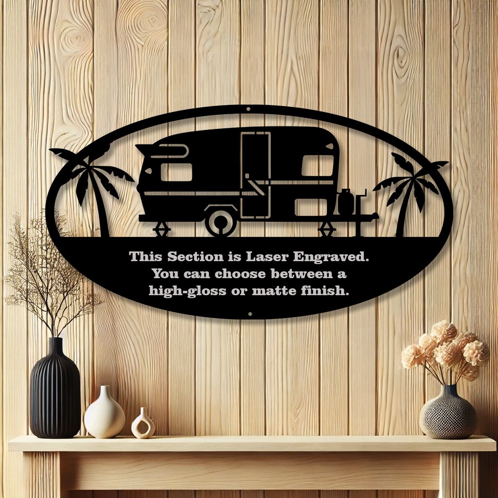 Personalized Trailer RV Camper Metal Sign | Rustic Campsite Decor