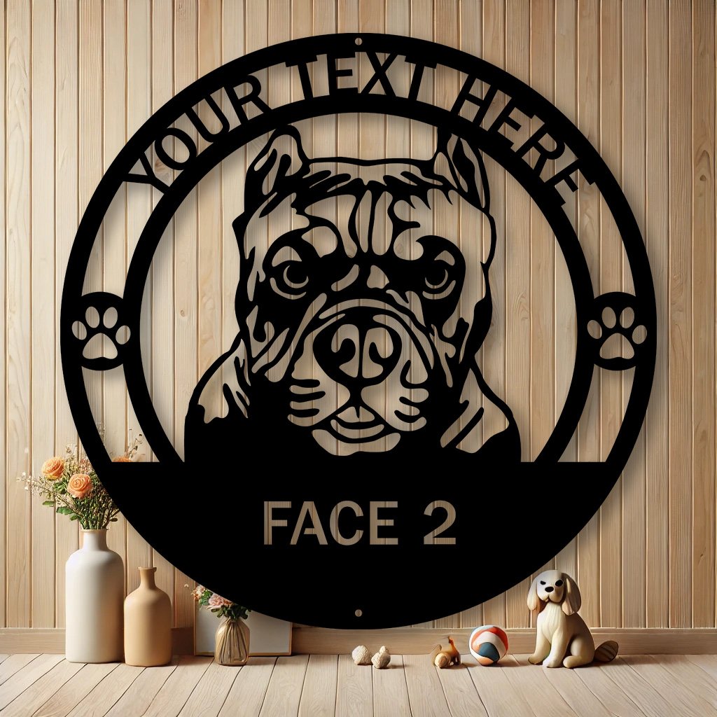 Personalized Pit Bull Terrier Dog Metal Sign | Custom Dog Breed Gifts