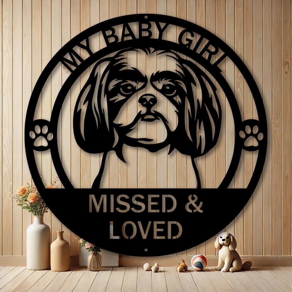 Personalized Shitzu Metal Sign | Custom Dog Breed Gifts