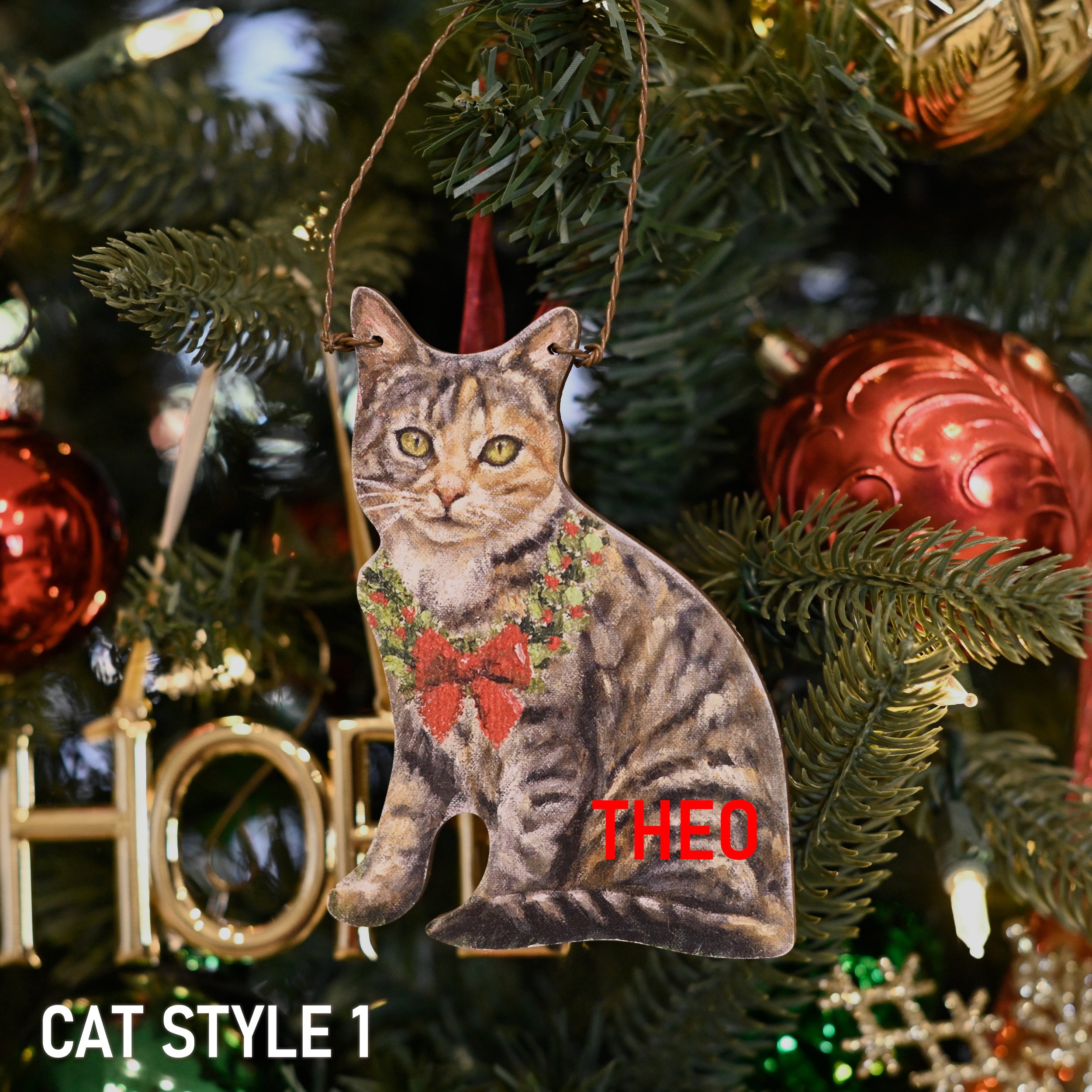 Custom Cat Christmas Ornament | Personalized Gift for Cat Lovers