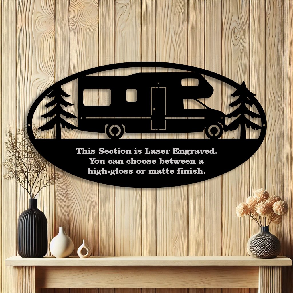 Personalized Class C Over-Cab Sleeper RV Motorhome Metal Sign | Custom Camper Vans