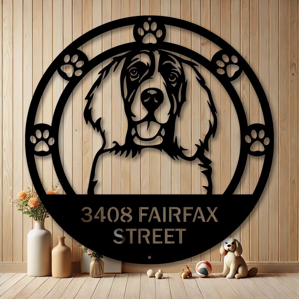 Personalized English Springer Spaniel Metal Sign | Custom Dog Breed Gifts