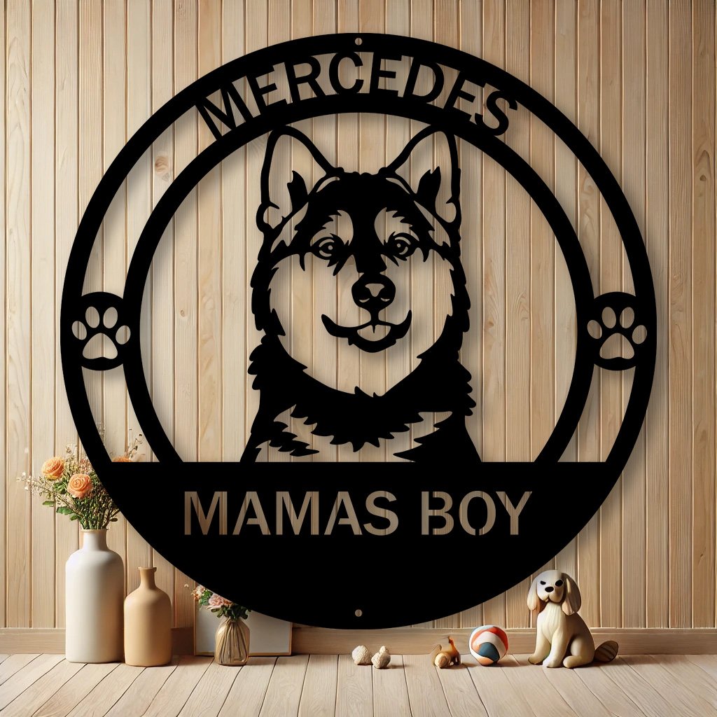 Personalized Pomsky Dog Metal Sign | Custom Dog Breed Gifts