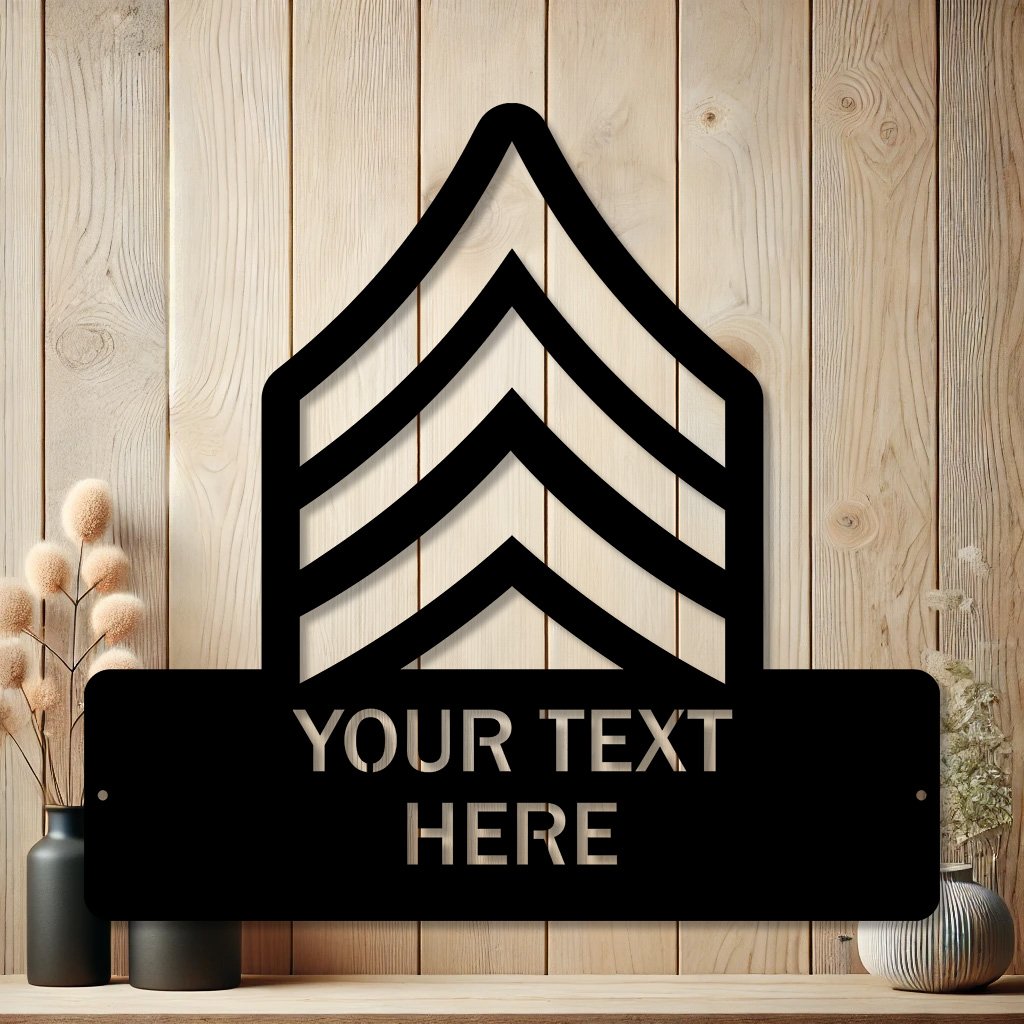 Personalized Sergeant Rank Metal Sign | Law Enforcement Wall Decor